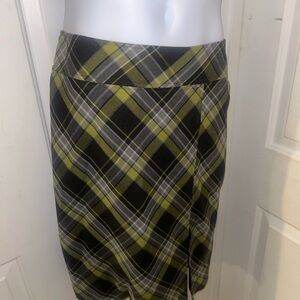 Plaid Women's Skirt in Green and Black